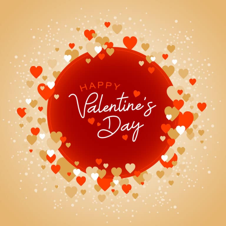 Happy Valentine's Day Graphic red and gold